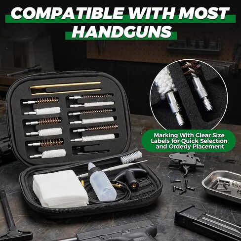 22-in-1 Handgun Cleaning Kit for Most Caliber Firearm - Compact Case Design in Kuwait
