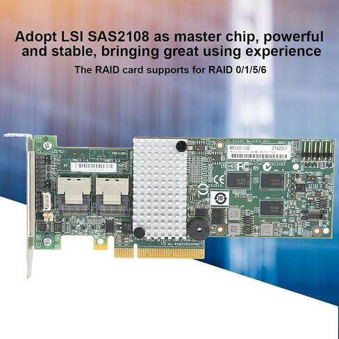 RAID Controller Card 8 Internal SATA SAS Ports PCIE 6Gbps 256MB Cache Support RAID 0 1 5 6 Computer Storage Expansion Equipment Network Component Accessory for LSI 9264 8i M8103 in Kuwait