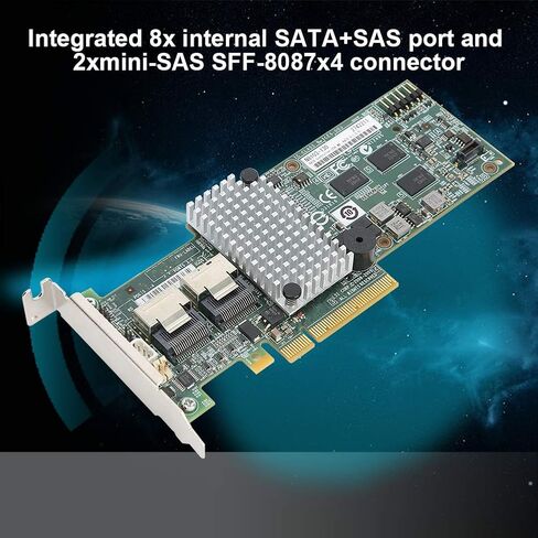 RAID Controller Card 8 Internal SATA SAS Ports PCIE 6Gbps 256MB Cache Support RAID 0 1 5 6 Computer Storage Expansion Equipment Network Component Accessory for LSI 9264 8i M8103 in Kuwait