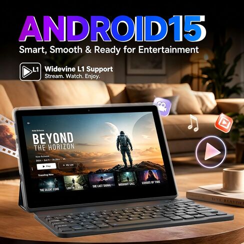 YQSAVIOR 10 inch Tablet with Keyboard, 2 in 1 Tablet, Android 15 in Saudi Arabia