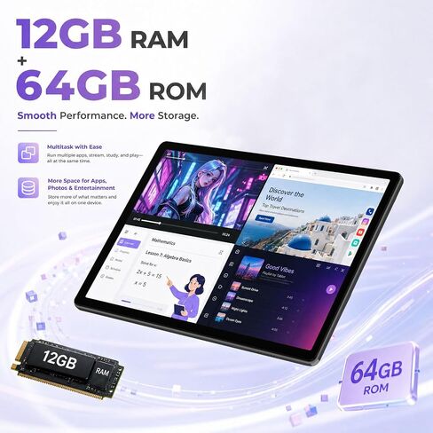 YQSAVIOR 10 inch Tablet with Keyboard, 2 in 1 Tablet, Android 15 in Saudi Arabia
