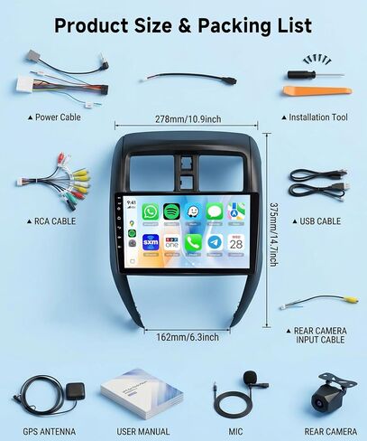 Rimoody Linux Car Stereo Radio for Nissan Versa Sedan 2015-2019 Carplay in Saudi Arabia