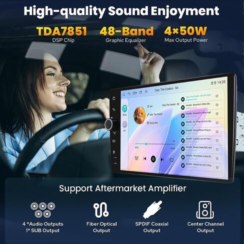 Joying 9 Inch Single Din Touchscreen Radio with Carplay & Android Auto, Android 13 Car Stereo1280x800P with AM/FM Radio, GPS, SWC, Volume knob(JY-UTS07N8) in Kuwait