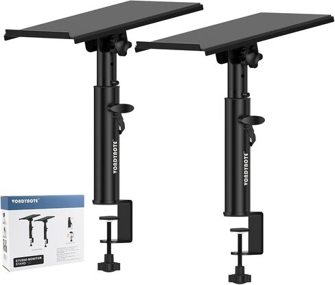 Vondynote Pair of Studio Monitor Stands Desk Clamp Speaker Stands 12°Tilt in Kuwait