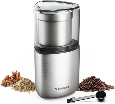SHARDOR Electric Coffee Bean Grinder, Spice Grinder, 1 Removable Bowl with Stainless Steel Blade, Silver in Kuwait
