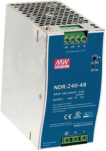 DIN Rail PS 240W 48V 5A NDR-240-48 Meanwell AC-DC SMPS NDR-240 Series MEAN WELL Switching Power Supply in Kuwait
