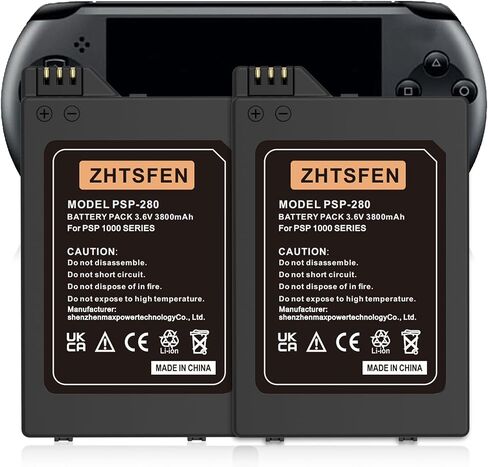 2-Pack (2026 Upgraded) 3800mAh 3.6V Lithium Ion Rechargeable Battery Pack Replacement for Sony PSP 1000 PSP-110 PSP-280, PSP Fat Console Video Games in Kuwait