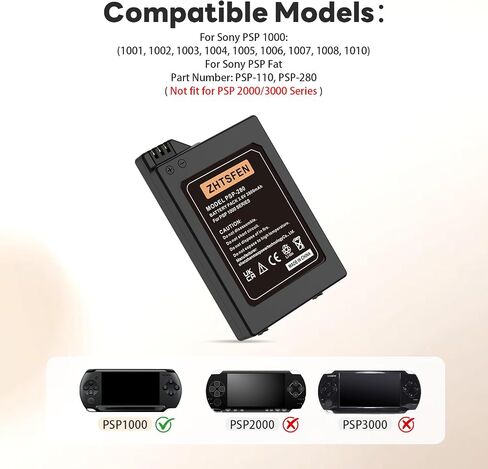 2-Pack (2026 Upgraded) 3800mAh 3.6V Lithium Ion Rechargeable Battery Pack Replacement for Sony PSP 1000 PSP-110 PSP-280, PSP Fat Console Video Games in Kuwait