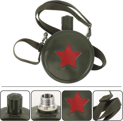 Toddmomy Hiking Military Canteen Lightweight Reusable Kids Water Bottle Camping Water Bottle for Outdoor Travel Portable Wear-Resistant Canteen 6.49 X 5.11 X 1.69 in in Kuwait