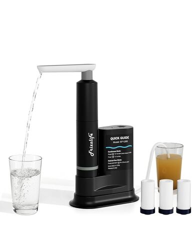Frizzlife Electric Portable Water Filter for Camping & Emergency, Black in Kuwait