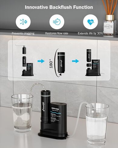 Frizzlife Electric Portable Water Filter for Camping & Emergency, Black in Kuwait