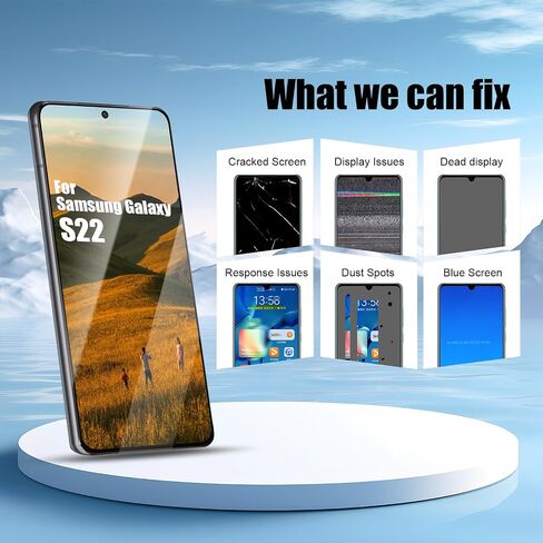 for Samsung Galaxy S22 LCD Screen Replacement Touch Digitizer Display Assembly with Frame for Samsung Galaxy SM-S901U SM-901U1 with Repair Parts Kits (Black, No Fingerprint)【US Version】 in Saudi Arabia