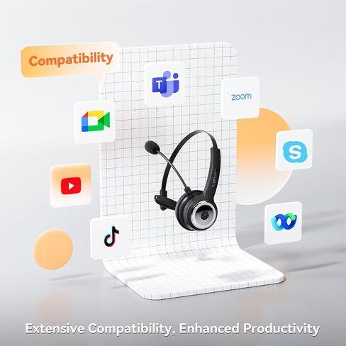 Wireless Headset with Mic for Work, AI Noise Cancelling Bluetooth Headset in Kuwait