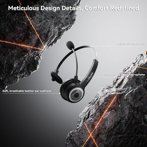 Wireless Headset with Mic for Work, AI Noise Cancelling Bluetooth Headset in Kuwait
