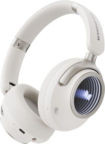 Monster Persona 4th ANC Active Noise Canceling Headphones, Wireless Bluetooth Over Ear Headphones with 3 EQ Modes, and 70H Playtime, Bluetooth 6.0, Deep Bass, Foldable Comfort Design for Travel, White in Kuwait