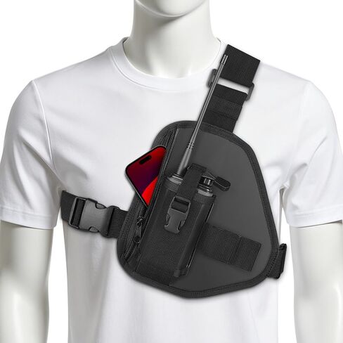 Radio Chest Harness Shoulder Holster Radio Vest Holder for Two Way Radio Radio Pouch for Motorola/Midland/Baofeng/Retevis in Kuwait
