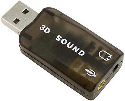 USB Sound Card 5.1 Channel External Audio Adapter with Xear 3D, Digital Knob for PC Notebook Laptop, Black(Black) in Kuwait