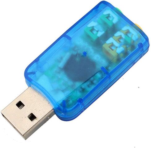 USB Sound Card Virtual 3D 5.1 Channel Adapter for PC Plug and Play Speaker Headphone Microphone in Kuwait