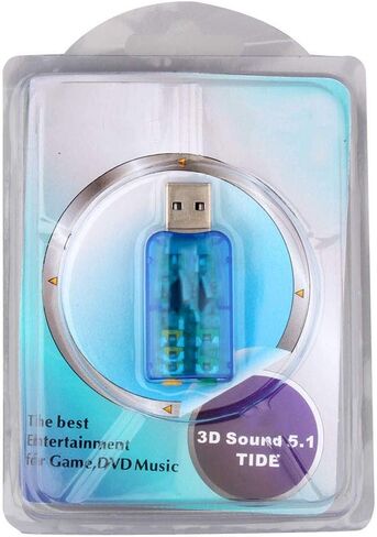 USB Sound Card Virtual 3D 5.1 Channel Adapter for PC Plug and Play Speaker Headphone Microphone in Kuwait