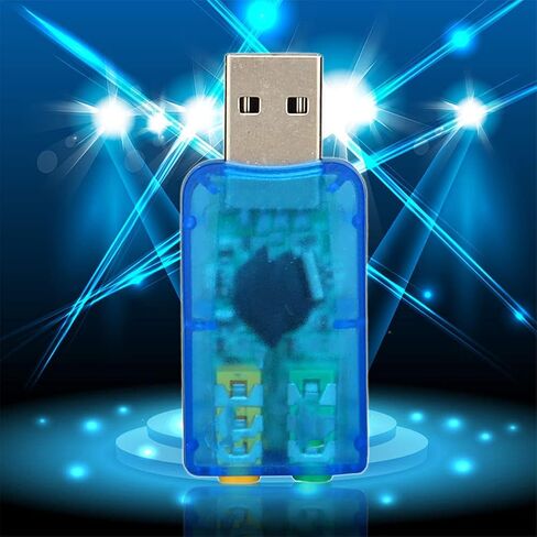 USB Sound Card Virtual 3D 5.1 Channel Adapter for PC Plug and Play Speaker Headphone Microphone in Kuwait