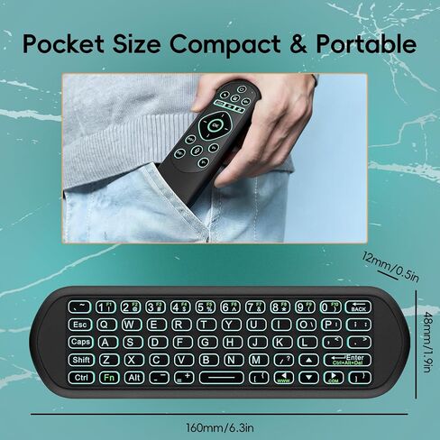 iPazzPort Air Mouse Keyboard Backlit, 2.4G & Bluetooth for Android, PC, Mac in Kuwait