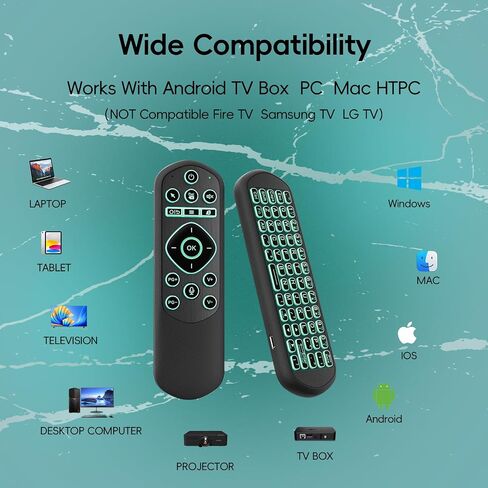 iPazzPort Air Mouse Keyboard Backlit, 2.4G & Bluetooth for Android, PC, Mac in Kuwait