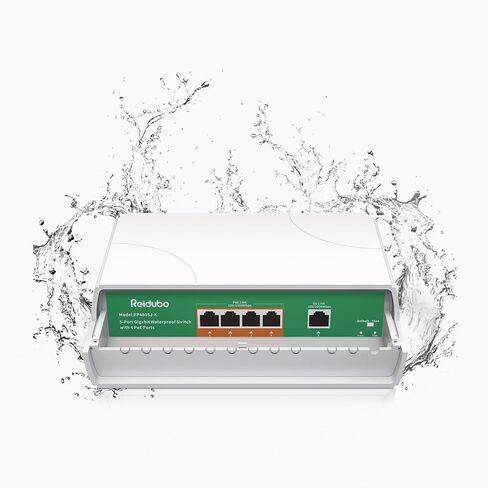 4 Port Gigabit PoE Switch Waterproof, 1000 Mbps 4 PoE+ Ports 75W, One Gigabit Uplink Port, IEEE802.3af/at Power Over Ethernet Unmanaged Outdoor Network Switch, Plug & Play (4 Ports Gigabit PoE) in Kuwait
