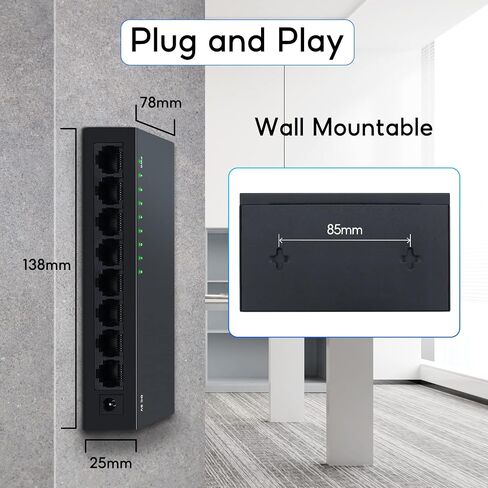 SODOLA 8 Port Gigabit Ethernet Switch,Plug & Play in Kuwait