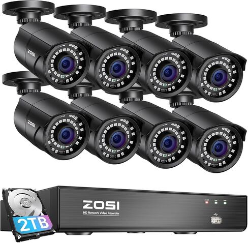 ZOSI 16 Channel 4K NVR with 16 x 8MP PoE Camera Security System, 4TB HDD in Kuwait