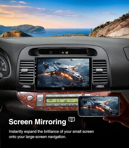 Car Radio Stereo for Toyota Camry 2002-2006, Wireless CarPlay Android Auto 9 Inch Linux Touch Screen Navigation Head Unit WiFi Bluetooth FM/AM in Kuwait