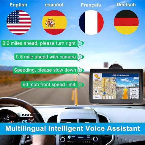 7 Inch Car Truck GPS Navigator, 2026 Latest Maps, Voice Speeding Warning in Kuwait