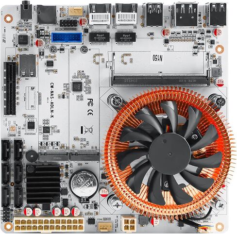 N150 Mini-ITX NAS Motherboard with Pre-Installed Low-Profile CPU Cooler, DDR5 6 SATA Dual 2.5GbE in Kuwait