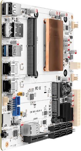 N150 Mini-ITX NAS Motherboard with Pre-Installed Low-Profile CPU Cooler, DDR5 6 SATA Dual 2.5GbE in Kuwait