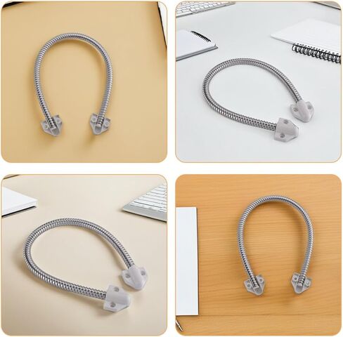 TOYANDONA 2pcs Flexible Armored Door Loop Cable Protector with Stainless Steel and Plastic Sleeve, Dustproof and Easy Installation Wire Sleeve for Access Control System in Commercial in Kuwait