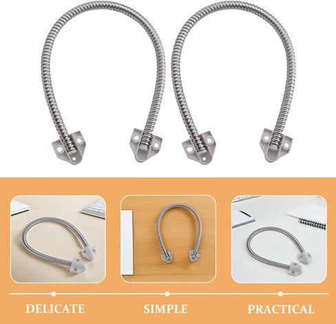 TOYANDONA 2pcs Flexible Armored Door Loop Cable Protector with Stainless Steel and Plastic Sleeve, Dustproof and Easy Installation Wire Sleeve for Access Control System in Commercial in Kuwait