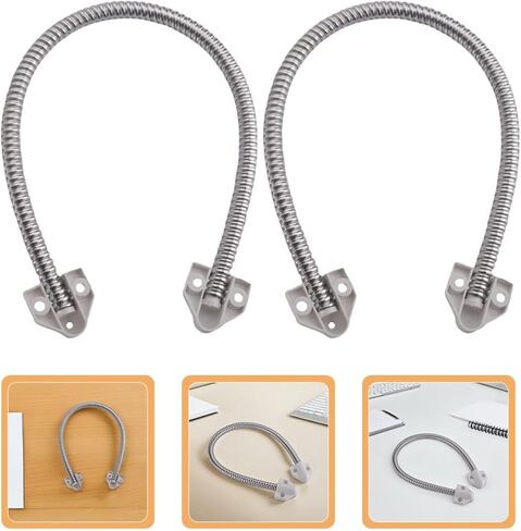 TOYANDONA 2pcs Flexible Armored Door Loop Cable Protector with Stainless Steel and Plastic Sleeve, Dustproof and Easy Installation Wire Sleeve for Access Control System in Commercial in Kuwait