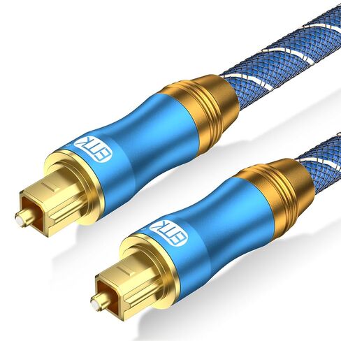 EMK Digital Optical Audio Cable Fiber Optical Toslink Cable SPDIF Audio Cable Male to Male Cord for Home Theater, Sound Bar, TV, PS4, Xbox, PlayStation & More (6Feet/1.8M) in Kuwait