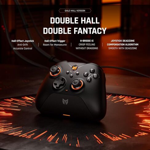 BIGBIG WON Gale Hall Wireless Controllers Motion Control, Hall Joysticks&Triggers, 3 Pairs of Thumbsticks, PC App Game Controllers for Switch/PC/iOS/Android Gaming Controller (HS-GaleHall-Black) in Kuwait
