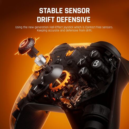 BIGBIG WON Gale Hall Wireless Controllers Motion Control, Hall Joysticks&Triggers, 3 Pairs of Thumbsticks, PC App Game Controllers for Switch/PC/iOS/Android Gaming Controller (HS-GaleHall-Black) in Kuwait