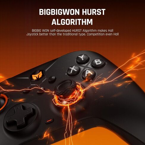 BIGBIG WON Gale Hall Wireless Controllers Motion Control, Hall Joysticks&Triggers, 3 Pairs of Thumbsticks, PC App Game Controllers for Switch/PC/iOS/Android Gaming Controller (HS-GaleHall-Black) in Kuwait