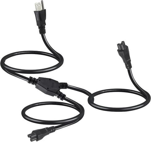 Laptop Y Splitter Power Cord, 3FT NEMA 5-15P to 3X IEC 60320 C5 Female 3 Ways Outlet AC Power Cord, Universal 3-Slot Power Cable, C5 Y Spliiter for Notebooks/Monitor/TV/Printer in Saudi Arabia