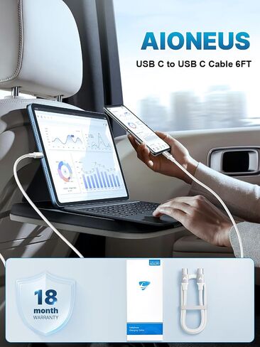 Aioneus USB C to USB C Cable 60W 6FT C to C Cable Fast Charging Cord for iPhone17 USB Type C Charger Braided USBC to USBC Charging Cable for iPhone 16 Pro Max 15Plus, MacBook, iPad, Samsung S25 S24 in Saudi Arabia