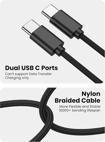 1.5FT 2Pack USB C Splitter Adapter, 2 in1 USB A Male to Dual Type C Male Port Power Charging Splitter (Only for Charging, Not Transmit Data) for Smartphone/watch,Mini Fan,Bluetooth headset etc. in Saudi Arabia