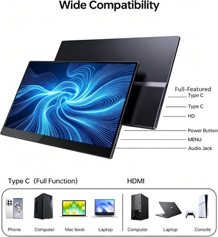 KOOFORWAY 15.6" FHD Portable Monitor Touchscreen for Laptop in Saudi Arabia