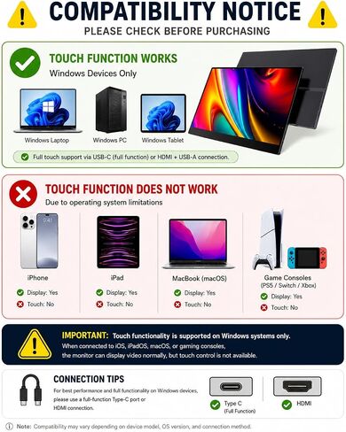 KOOFORWAY 15.6" FHD Portable Monitor Touchscreen for Laptop in Saudi Arabia