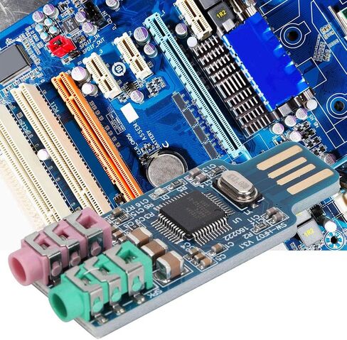 USB Sound Card CM108 External Audio Adapter Portable for Computer Laptop, No Driver Needed in Kuwait