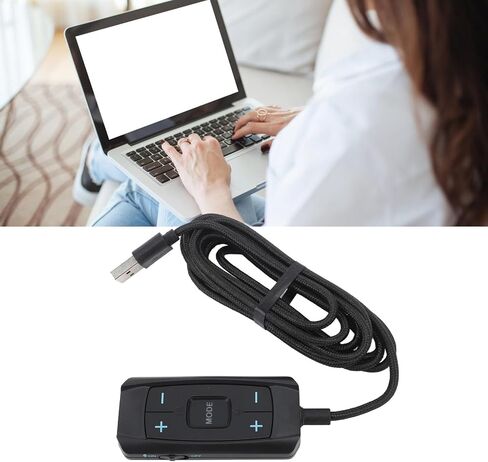 USB 7. Card, Realistic Portable Surround Sound Effects for Laptop, Convenient to Use ABS in Kuwait