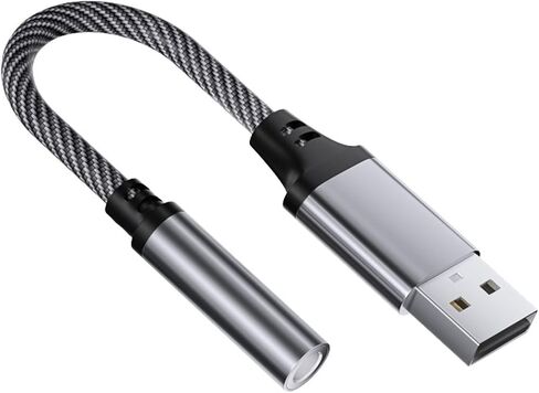 USB to 3.5mm Auditory Adapter External Sound Card for Headphones and Microphones for Laptop Widely Used External Sound Card in Kuwait