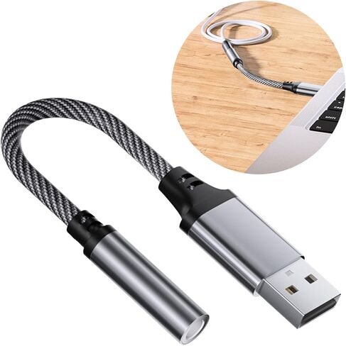 USB to 3.5mm Auditory Adapter External Sound Card for Headphones and Microphones for Laptop Widely Used External Sound Card in Kuwait