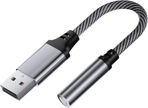 USB to 3.5mm Auditory Adapter External Sound Card for Headphones and Microphones for Laptop Widely Used External Sound Card in Kuwait